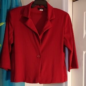 Deb Red Single-Button Notch Collar Blazer